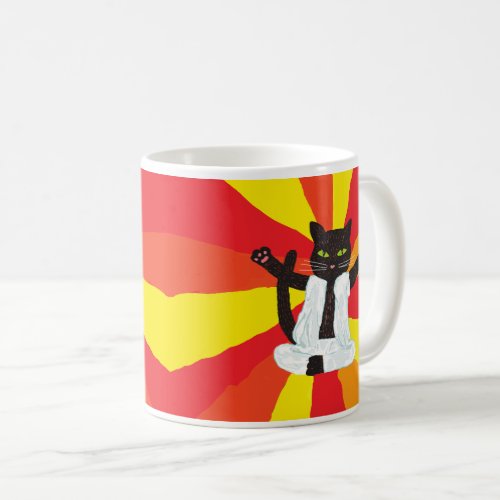 Yoga gift cat guru enthusiast meditation peace  coffee mug