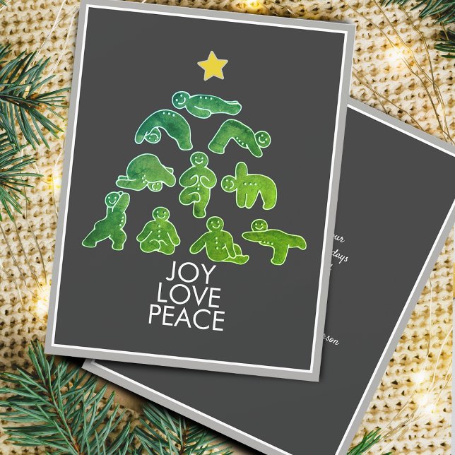 Yoga Gingerbread Holiday Card (Yoga Gingerbread Holiday Christmas Card)