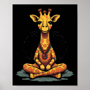 Yoga Giraffe Meditation Mindfulness Zen Namaste  Poster