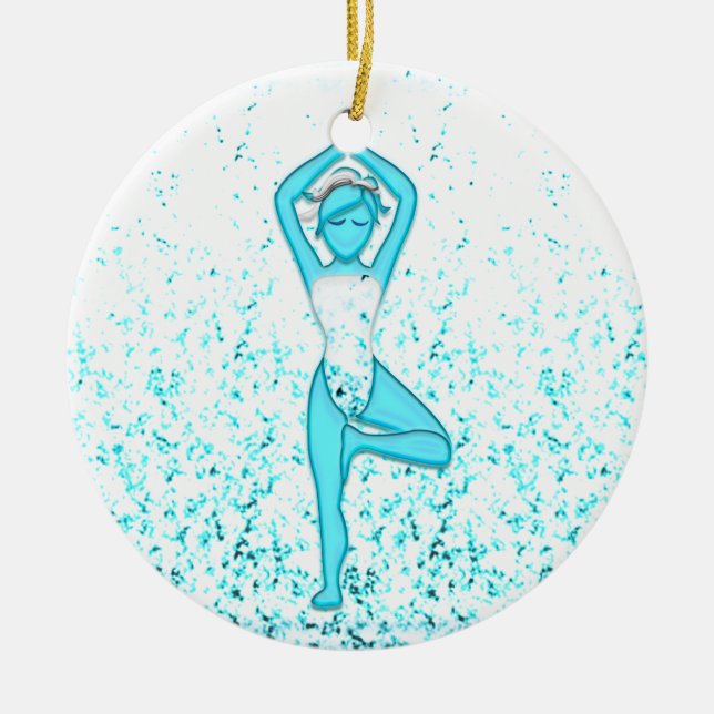 Yoga Girl Ceramic Ornament (Front)