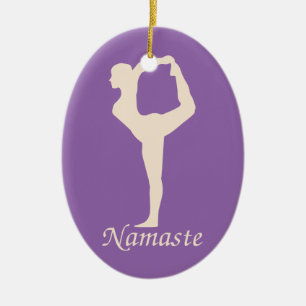 Yoga girl ceramic ornament