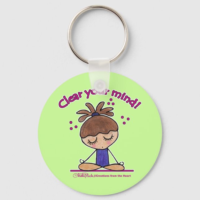 Yoga Girl-Clear Your Mind Keychain (Front)