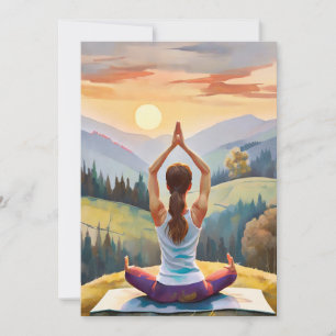 Yoga Girl Comfortable, Peace Holiday Card