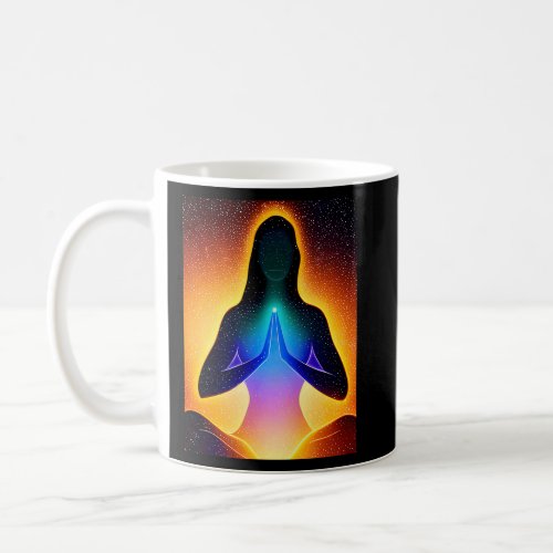 Yoga Girl Female Sun Salutation Meditation Chakra  Coffee Mug