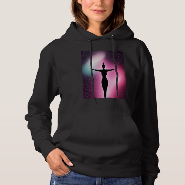 Yoga Girl Female Sun Salutation Meditation Chakra  Hoodie (Front)