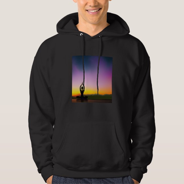 Yoga Girl Female Sun Salutation Meditation Chakra  Hoodie (Front)