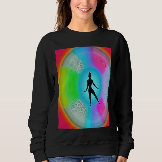 Yoga Girl Female Sun Salutation Meditation Chakra  Sweatshirt (Front)