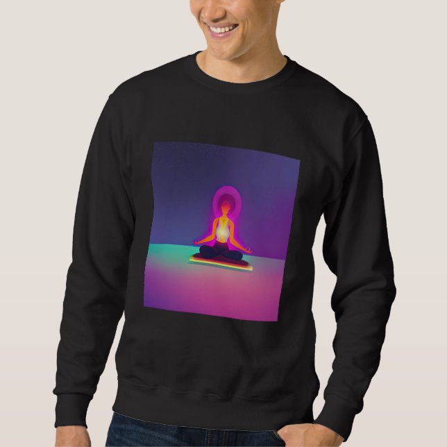 Yoga Girl Female Sun Salutation Meditation Chakra  Sweatshirt (Front)