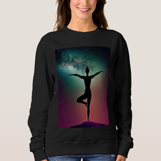 Yoga Girl Female Sun Salutation Meditation Chakra  Sweatshirt (Front)
