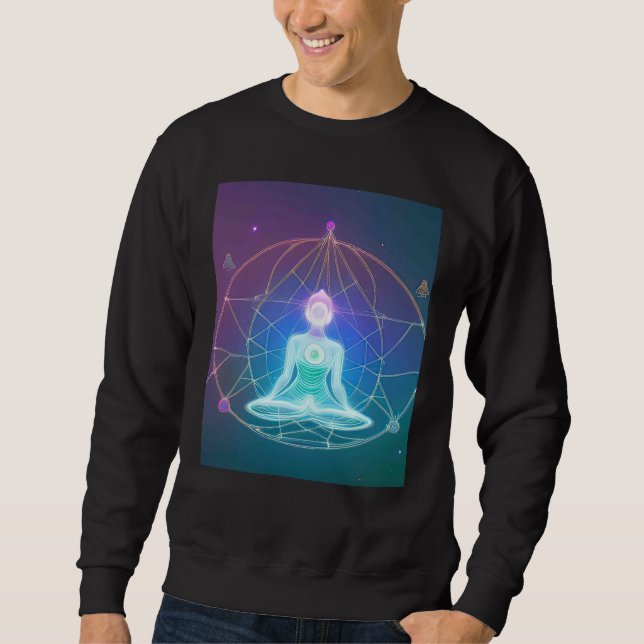 Yoga Girl Female Sun Salutation Meditation Chakra  Sweatshirt (Front)