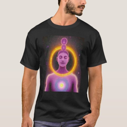 Yoga Girl Female Sun Salutation Meditation Chakra  T_Shirt