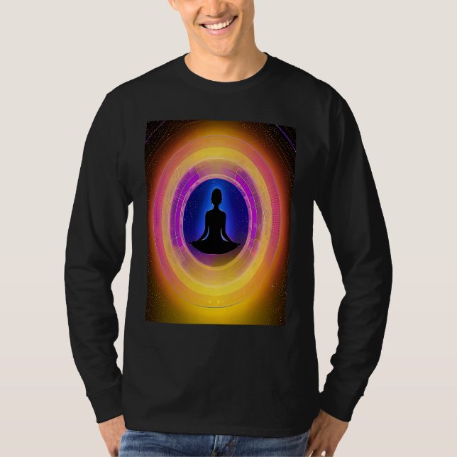 Yoga Girl Female Sun Salutation Meditation Chakra  T-Shirt (Front)