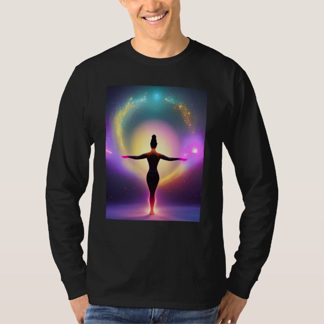Yoga Girl Female Sun Salutation Meditation Chakra  T-Shirt (Front)