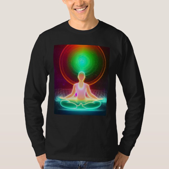 Yoga Girl Female Sun Salutation Meditation Chakra  T-Shirt (Front)