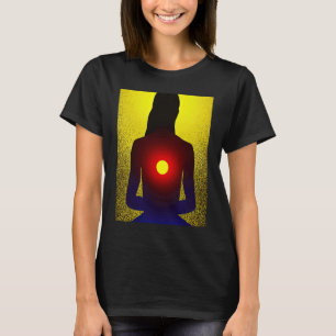 Yoga Girl Female Sun Salutation Meditation Chakra  T-Shirt