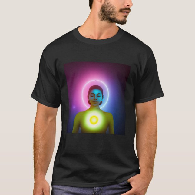 Yoga Girl Female Sun Salutation Meditation Chakra  T-Shirt (Front)