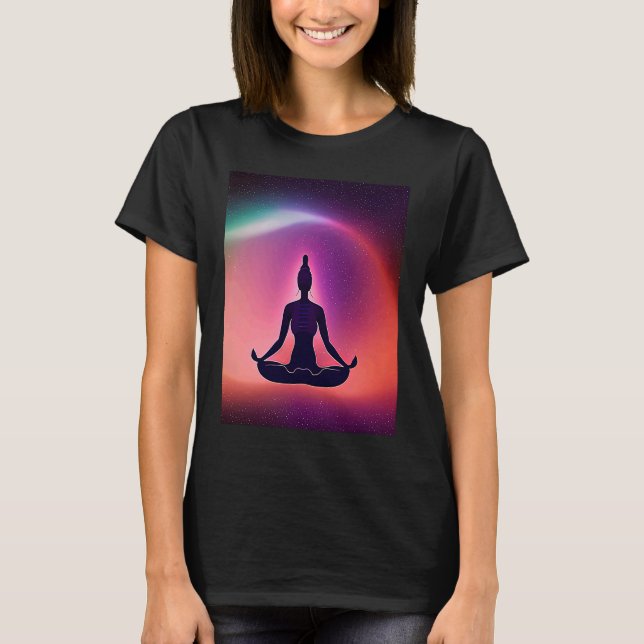 Yoga Girl Female Sun Salutation Meditation Chakra  T-Shirt (Front)