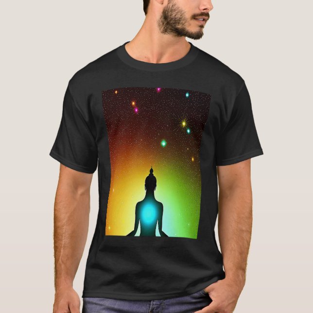 Yoga Girl Female Sun Salutation Meditation Chakra  T-Shirt (Front)