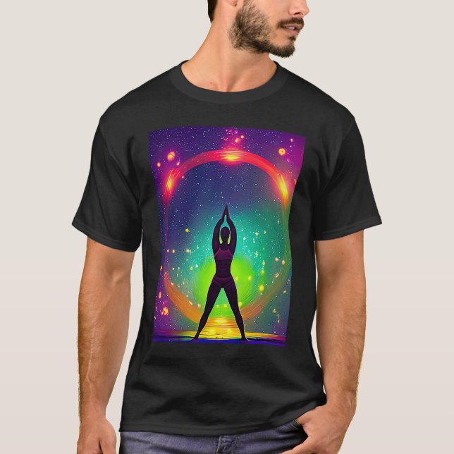 Yoga Girl Female Sun Salutation Meditation Chakra  T-Shirt (Front)