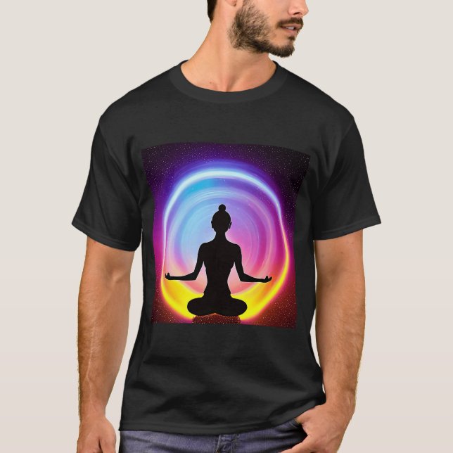Yoga Girl Female Sun Salutation Meditation Chakra  T-Shirt (Front)