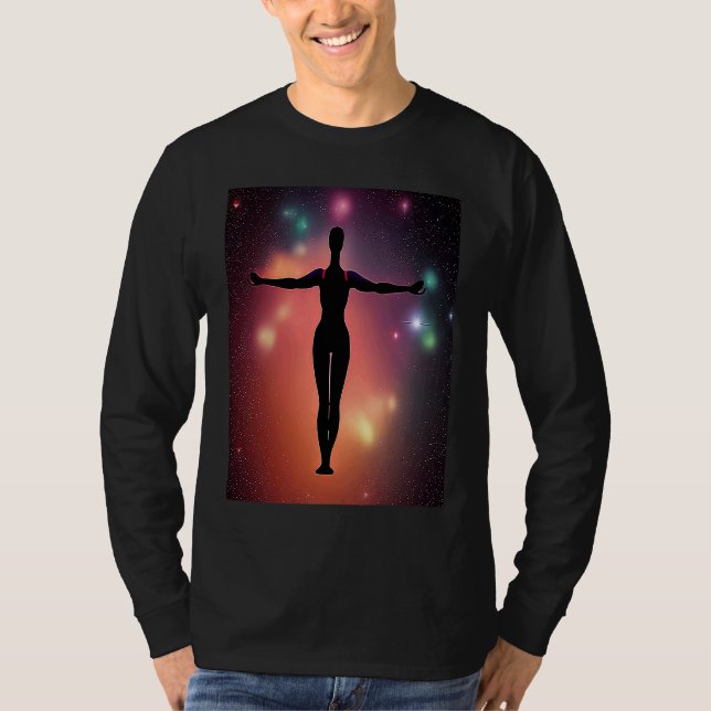 Yoga Girl Female Sun Salutation Meditation Chakra  T-Shirt (Front)