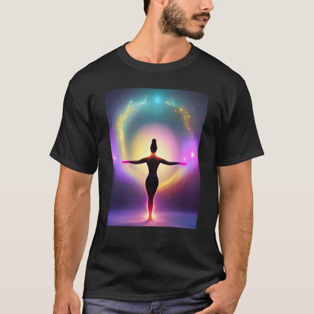 Yoga Girl Female Sun Salutation Meditation Chakra  T-Shirt (Front)