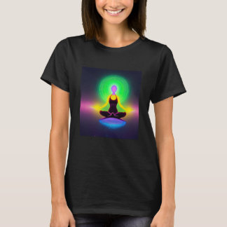 Yoga Girl Female Sun Salutation Meditation Chakra  T-Shirt