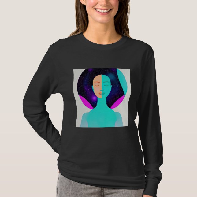Yoga Girl Female Sun Salutation Meditation Chakra  T-Shirt (Front)