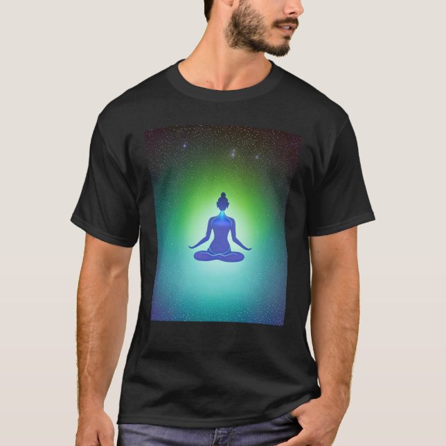 Yoga Girl Female Sun Salutation Meditation Chakra  T-Shirt (Front)