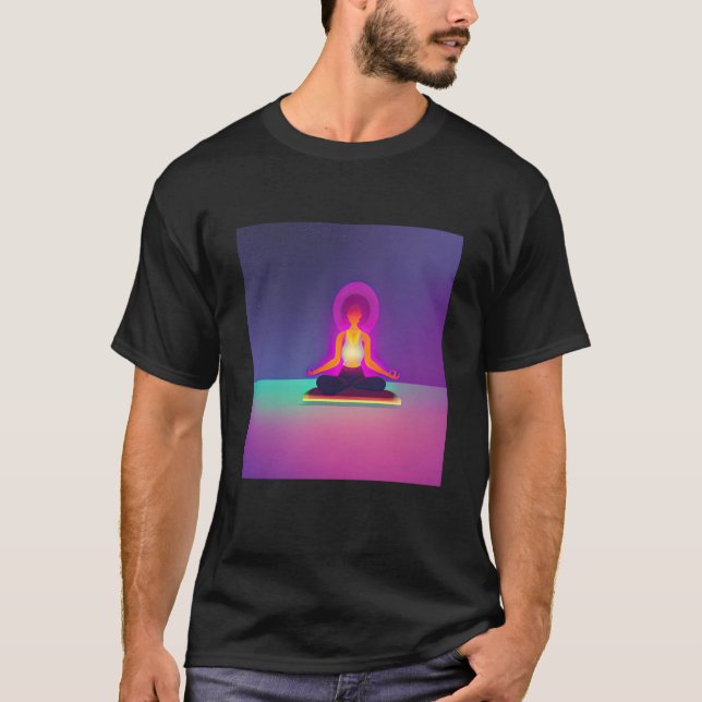 Yoga Girl Female Sun Salutation Meditation Chakra  T-Shirt (Front)
