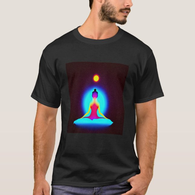 Yoga Girl Female Sun Salutation Meditation Chakra  T-Shirt (Front)