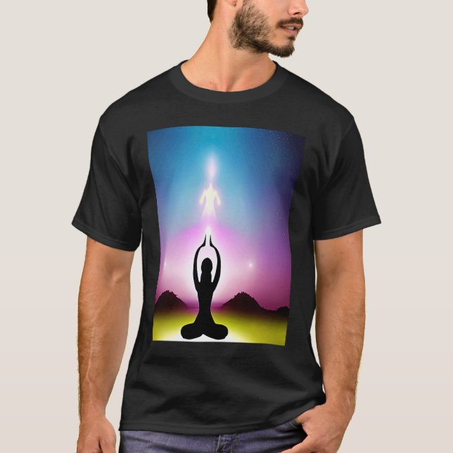 Yoga Girl Female Sun Salutation Meditation Chakra  T-Shirt (Front)