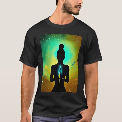 Yoga Girl Female Sun Salutation Meditation Chakra  T_Shirt