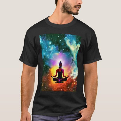 Yoga Girl Female Sun Salutation Meditation Chakra  T-Shirt