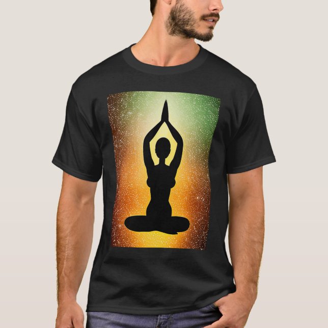Yoga Girl Female Sun Salutation Meditation Chakra  T-Shirt (Front)