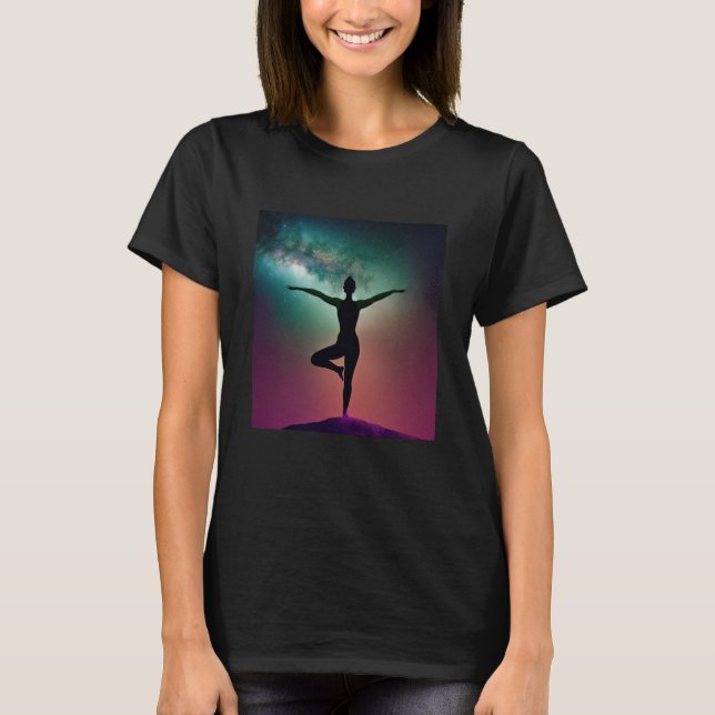 Yoga Girl Female Sun Salutation Meditation Chakra  T-Shirt (Front)