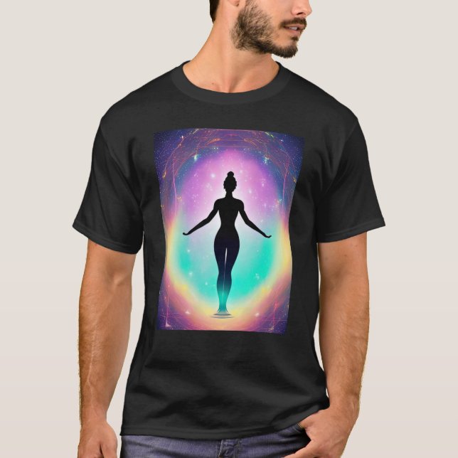 Yoga Girl Female Sun Salutation Meditation Chakra  T-Shirt (Front)