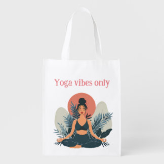 Yoga girl grocery bag