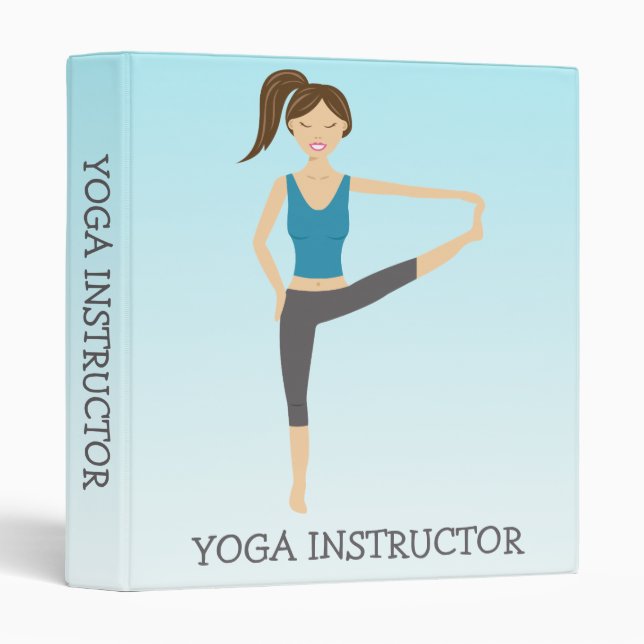 Yoga Girl In Hand To Toe Pose Yoga Instructor Binder (Front/Spine)
