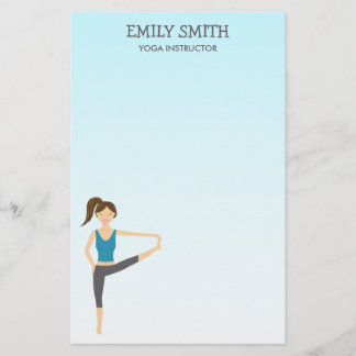 Yoga Girl In Hand To Toe Pose Yoga Instructor Stationery