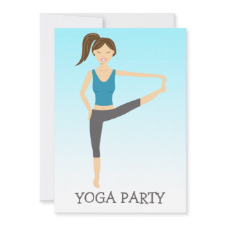 Yoga Girl In Head To Toe Pose Yoga Party Invitation