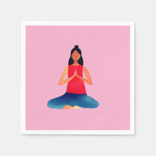 Yoga girl Meditation Namaste Napkins