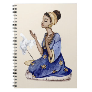 Yoga Girl Meditation Yoga Illustration Notebook