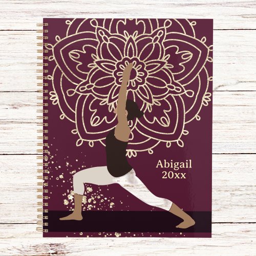 Yoga Girl Modern Mandala Plum Purple Gold Planner
