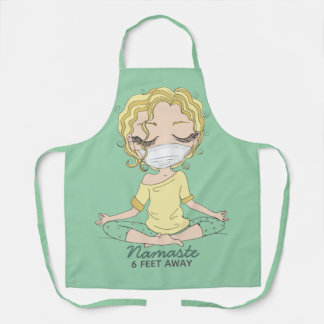 Yoga Girl Namaste 6 Feet Away Apron