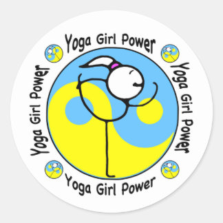 Yoga Girl Power Logo Classic Round Sticker
