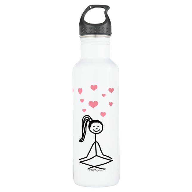 Yoga Girl Water Bottle, 24oz Stainless Steel Water Bottle (Front)