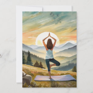 Yoga Girl With Peace And Relaxation  Holiday Card