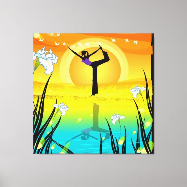 Yoga  Girl  Wrapped Canvas Print (Front)