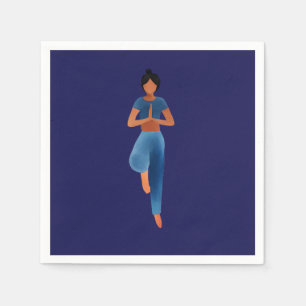 Yoga girl , yoga art napkins